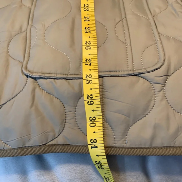 AVEC LES FILLES 1X short gray taupe putty quilted button down bomber Coat spring - Picture 7 of 11